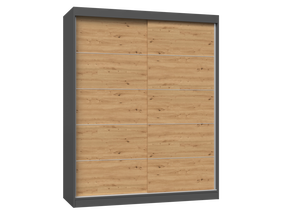 Skapis IGA 160, antracīta krās./ozola krās., 160 cm x 61 cm x 200 cm