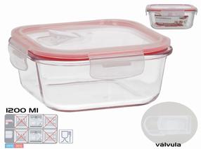 Pārtikas trauks Kitchen&GO Square, 1.2 l, 18 cm x 18 cm, caurspīdīga krās.