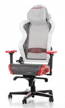 Spēļu krēsls DXRacer Air R1S-WRNG, 52 x 55 x 135 - 141 cm, balta krās./melna krās./sarkana krās.