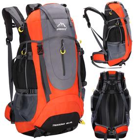 Turistinė kuprinė Springos CS0128, oranžinė sp./pilka sp., 70 l