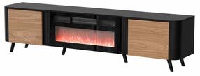 Televizoriaus spintelė Volare, juoda/riešuto, 49 cm x 200 cm x 39 cm