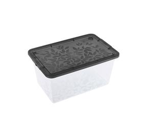 Daiktadėžė su dangčiu, daiktų saugojimo Branq 7113, 13 l, skaidri sp./(spalva/dizainas parenkami atsitiktine tvarka), 35.7 x 29.4 x 16.9 cm