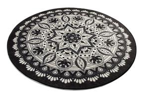 Vonios grindų kilimėlis Foutastic Mandal DJT 359CHL1649, juoda sp., 100 cm x 100 cm, Ø 100 cm
