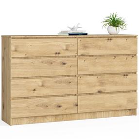 Komoda Akord Furniture Factory K160 8SZ CLP PK, artisan oak sp., 121 cm x 160 cm x 40 cm
