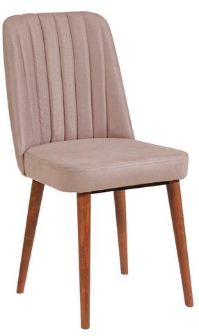 Valgomojo kėdė Kalune Design Vina 869VEL5181, riešuto sp./smėlio sp., 46 cm x 46 cm x 85 cm