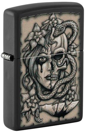 Tulemasin Zippo 48616 Gory Tattoo Design, hõbe v./must v.
