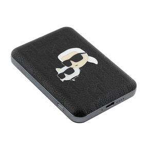 Lādētājs-akumulators (Power bank) Karl Lagerfeld Karl&Choupette Head Pin, 5000 mAh, 15 W, melna krās.