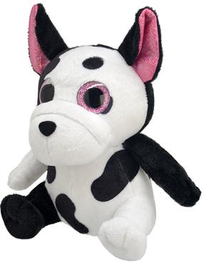 Mīkstā rotaļlieta Wild Planet Orbys French Bulldog, balta krās./melna krās., 15 cm