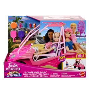 Leļļu automašīna Mattel Barbie Mysteries Beach Detectives, rozā krās.