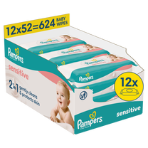 Drėgnos servetėlės kūdikiams Pampers Sensitive, 624 vnt.