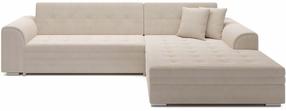 Kampinė sofa - lova Sorento, smėlio sp., dešininė, 194 x 296 cm x 78 cm