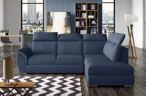 Kampinė sofa Loreto Solar 79, tamsiai mėlyna sp., dešininė, 210 x 260 cm x 102 cm