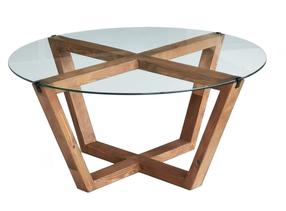 Kavos staliukas Kalune Design Lotus, ruda sp., 75 cm x 75 cm x 35 cm