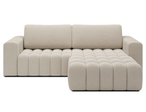 Kampinė sofa - lova Bonett, smėlio sp., dešininė, 175 x 250 cm x 92 cm