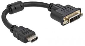 Adapteris Delock DVI 24+5 pin female, HDMI male, 0.2 m, juoda sp.