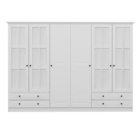 Шкаф Kalune Design Kale Mebran 4020, белый цв., 52 см x 225 см x 190 см, с зеркалом