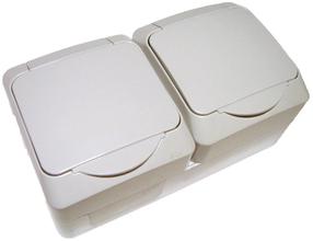 Розетка Schneider Electric Cedar WDE000623, c заземлением, IP44, желтый цв./серый цв.