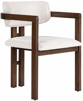 Söögitoa tool Nordure Toscana, valge v./tume pähklipruun v., 54 cm x 54 cm x 76 cm