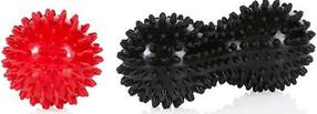 Masāžas instrumentu komplekts Gymstick Spikey Massage Ball Combo 63014, melna krās./sarkana krās., 7.5 cm