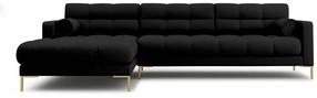 Kampinė sofa Cosmopolitan Design Bali Neve 100, aukso sp./juoda sp., kairinė, 185 x 293 cm x 75 cm