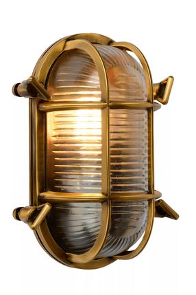 Āra sienas lampa Lucide Dudley 11891/20/02, 40W, E27, IP65, zelta krās., 11 cm x 19.7 cm