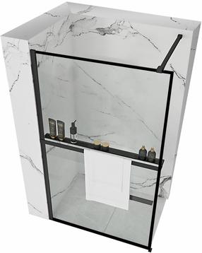 Dušo sienelė Rea Bler Evo, 90 cm x 195 cm, juoda sp./skaidrus