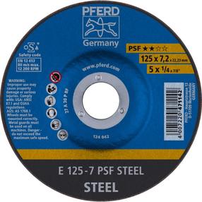 Slīpēšanas disks Pferd PSF Steel 125x7,2mm, 125 mm x 22.23 mm