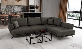 Kampinė sofa Larde Flores 5, tamsiai pilka sp., dešininė, 191 x 276 cm x 90 cm