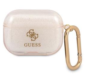 Austiņu futlārs Guess Glitter Case, zelta krās.