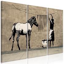 Reprodukcija Artgeist Banksy: Washing Zebra on Concrete N8787, 60 cm x 40 cm