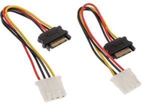 Kabelis Akasa SATA to Molex AK-CBPW03-KT02 4 pin Molex, SATA, 0.15 m, melna krās./sarkana krās./dzeltena krās.