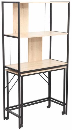 Rašomasis stalas su lentyna Home4you Lester, 40 cm x 84 cm, 160 cm, ruda sp./juoda sp.