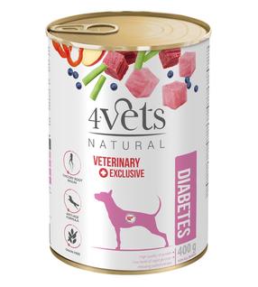 Šlapias šunų maistas 4Vets Natural Diabetes, kalakutiena, 0.4 kg
