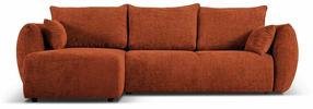 Kampinė sofa - lova Cosmopolitan Design Matera, brick red s., kairinė, 173 x 253 cm x 86 cm