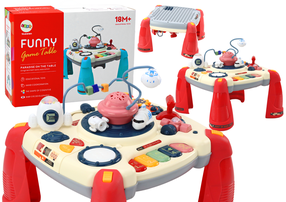 Bērnu spēļu galds Lean Toys Funny Game Table, 13 cm, sarkana krās.