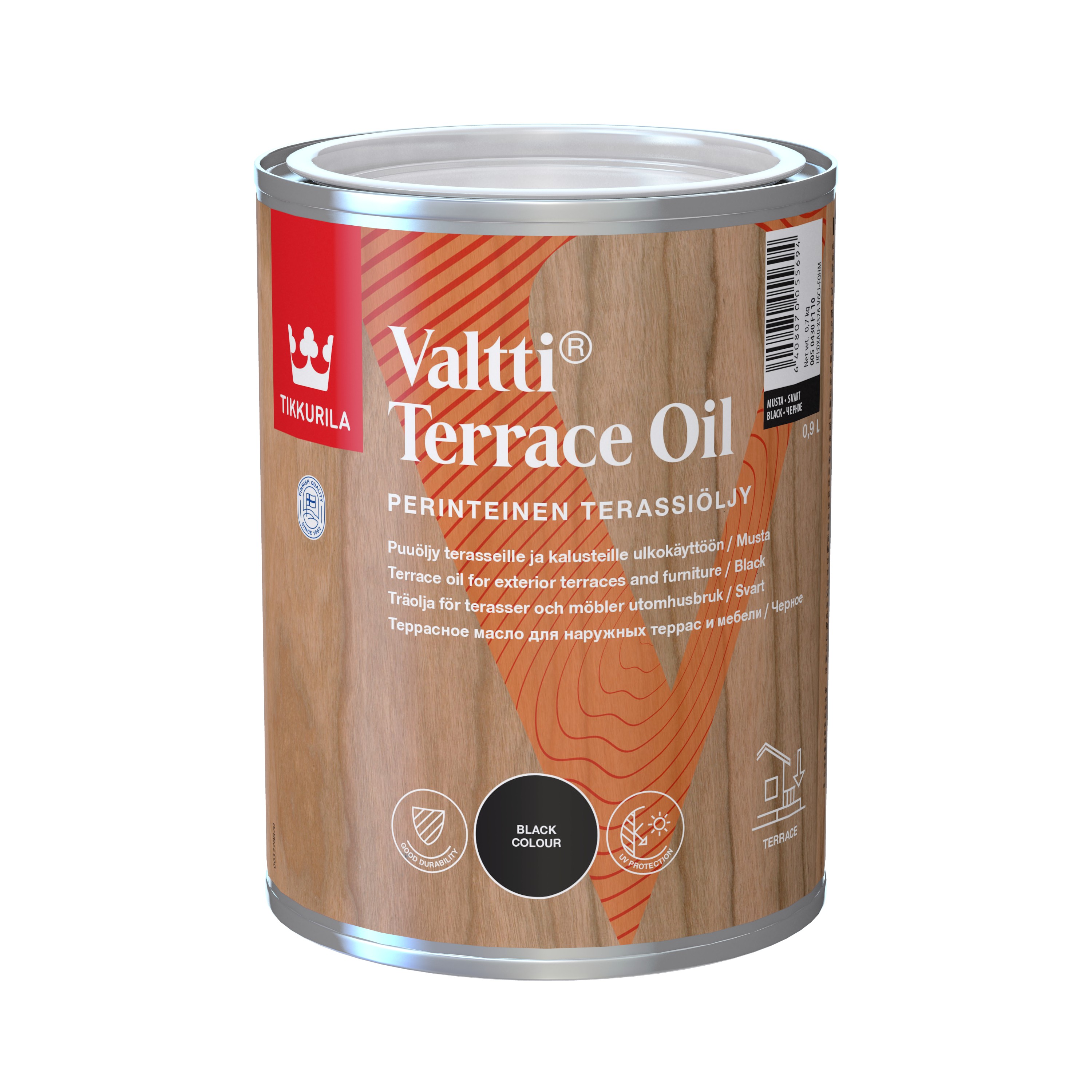 Puiduõli Tikkurila Valtti Terrace Oil, must v., 0.9 l