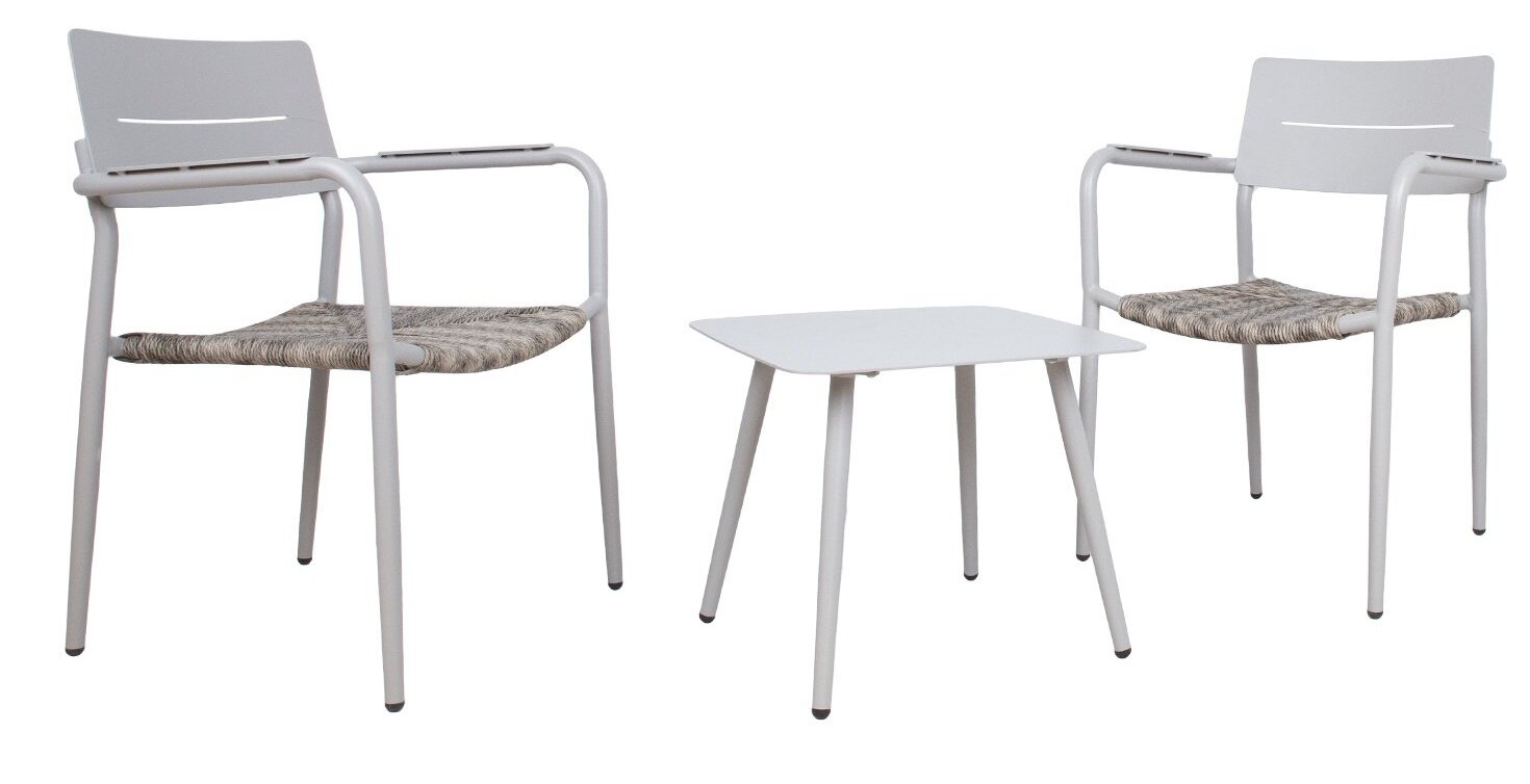Aiamööbli komplekt Home4you Cocora, hall v./pruun v., 2 istekohta