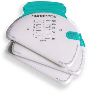 Пакеты для хранения грудного молока Nanobebe Storage Bag Refills, 150 мл, 0 мес., пластик, прозрачный цв.
