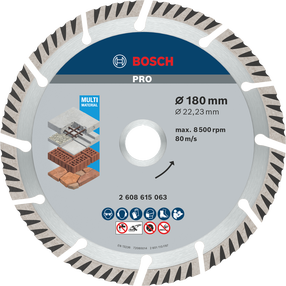 Deimantinis diskas Bosch Pro, 180 mm x 22.23 mm x 2.4 mm