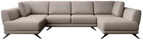 Kampinė sofa Larco Poco 7, šviesiai ruda sp., 191 x 362 cm x 90 cm