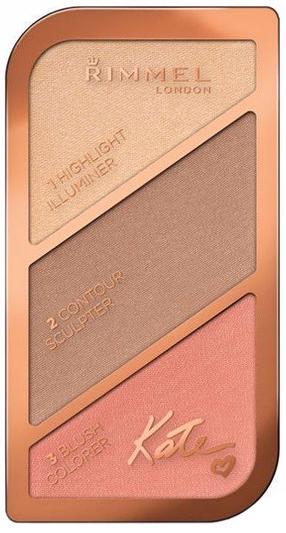 Veido kontūravimo paletė Rimmel London Kate sculpting, coral glow sp., 2.0