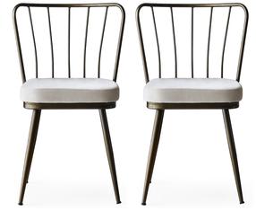 Kėdžių rinkinys Kalune Design Yyldyz 984 974NMB1189, balta sp., 42 cm x 43 cm x 82 cm, 2 vnt.