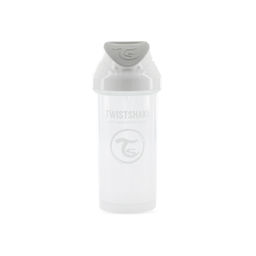 Gertuvė su silikoniniu šiaudeliu Twistshake 78592, 360 ml, 6+ mėn., 7.5 cm, silikonas/polipropilenas (pp)/termoplastinė guma (tpe), balta sp.