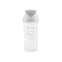 Gertuvė su silikoniniu šiaudeliu Twistshake 78592, 360 ml, 6+ mėn., 7.5 cm, silikonas/polipropilenas (pp)/termoplastinė guma (tpe), balta sp.