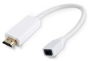 Vads MicroConnect Mini DisplayPort to HDMI HDMI male, Mini DisplayPort female, 0.1 m, balta krās.
