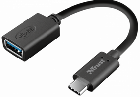 Adapteris Trust, USB 3.0/USB-C, melna krās.