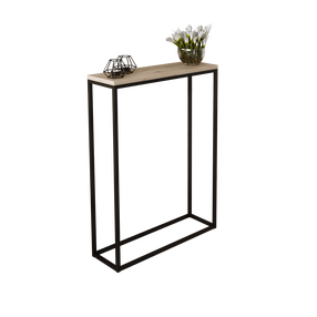 Konsolinis staliukas ADRK Lucas, ruda sp./juoda sp., 20 cm x 60 cm x 80 cm