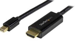 Adapteris StarTech MDP2HDMM1MB MDP2HDMM1MB Mini DisplayPort, HDMI, 1 m, juoda sp.