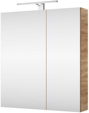 Pakabinama vonios spintelė su veidrodžiu Riva SPS-60SE-PM, sonoma ąžuolo sp., 14.7 cm x 60.4 cm x 67.7 cm