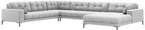 Kampinė sofa Micadoni Mamaia Structured, šviesiai pilka sp., kairinė, 327 x 256 cm x 75 cm